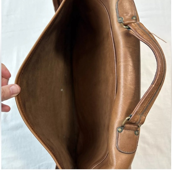 COACH VTG 1980's BRITISH TAN LEATHER MESSENGER BRIEFCASE SATCHEL NYC 688-0927 - Picture 6 of 12